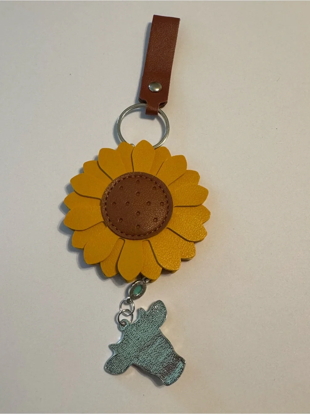 Handmade sunflower keychain